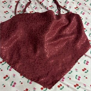 Japna Deep Red Satin Top
